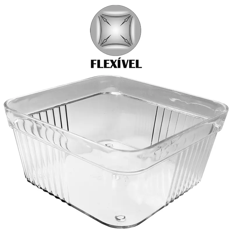 ORGANIZADOR DE PLASTICO PET FLEXIVEL QUADRADO 6X12CM