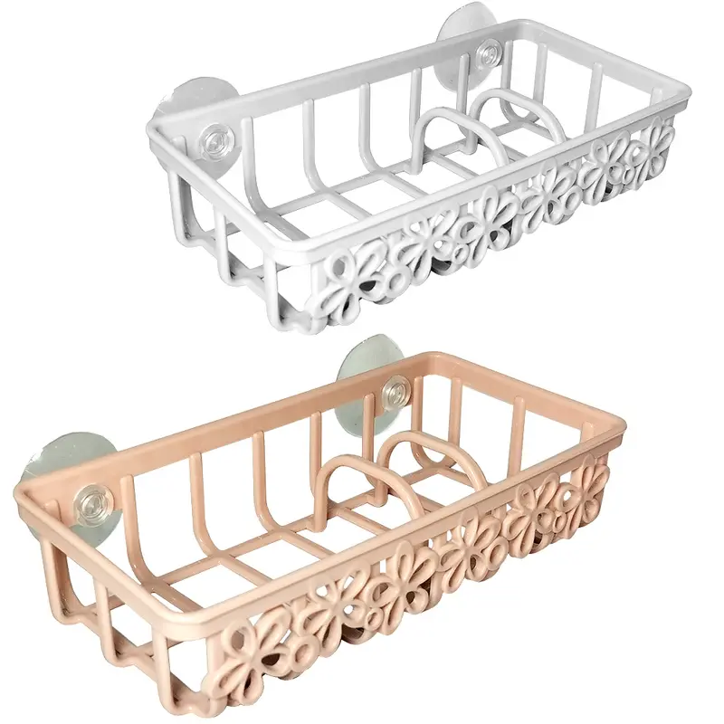 ORGANIZADOR DE PLASTICO FLOR COM VENTOSA 18X8,5X4CM