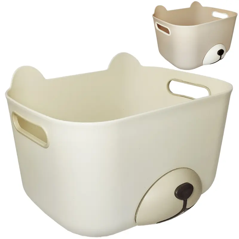 CESTO ORGANIZADOR DE PLASTICO RETANGULAR URSO COM ALCA 30,5X25X17,5CM
