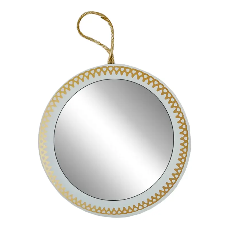 ESPELHO DE PENDURAR EMOLDURADO REDONDO DECORATIVO MDF 19CM