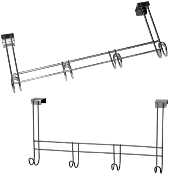 CABIDE GANCHO ARAMADO PARA PORTA COM 4 GANCHOS 33CM