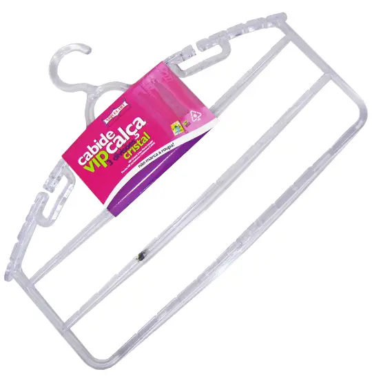 CABIDE ROUPA / CALCA DE ACRILICO VIP COM 3 DIVISORIAS 42X31CM 20MM