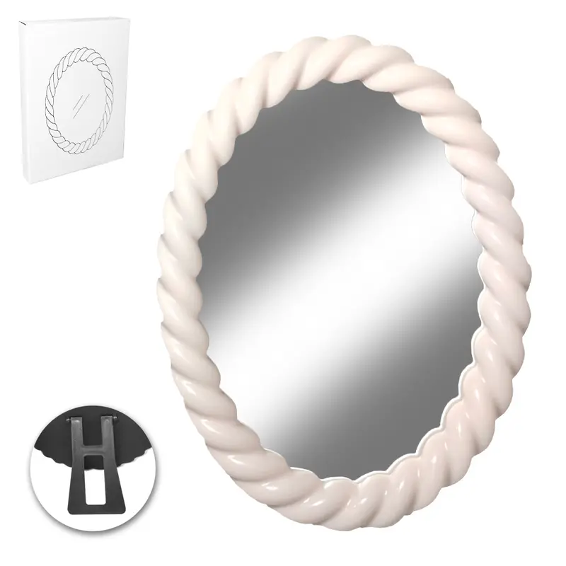 ESPELHO DE MESA / PENDURAR OVAL COM MOLDURA DE PLASTICO 21,5X16CM