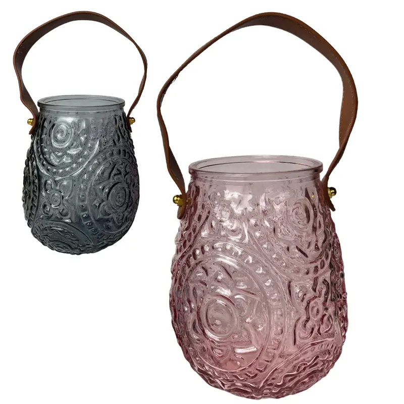VASO DE VIDRO REDONDO COM ALCA 16X13CM DE Ø