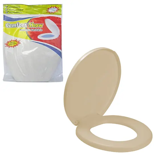 ASSENTO SANITÁRIO RIGIDO BEGE COMFORT SHOW 45X39CM