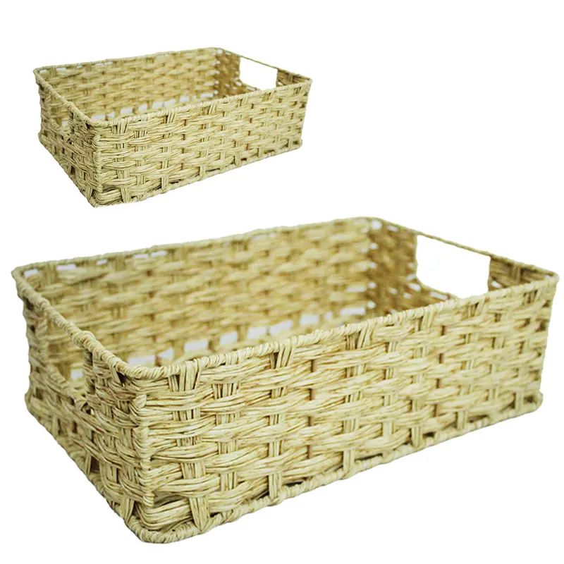 CESTO DE PLASTICO TIPO VIME COM 2 PECAS 33X23,5X10,5CM / 30,5X20,5X10,5CM