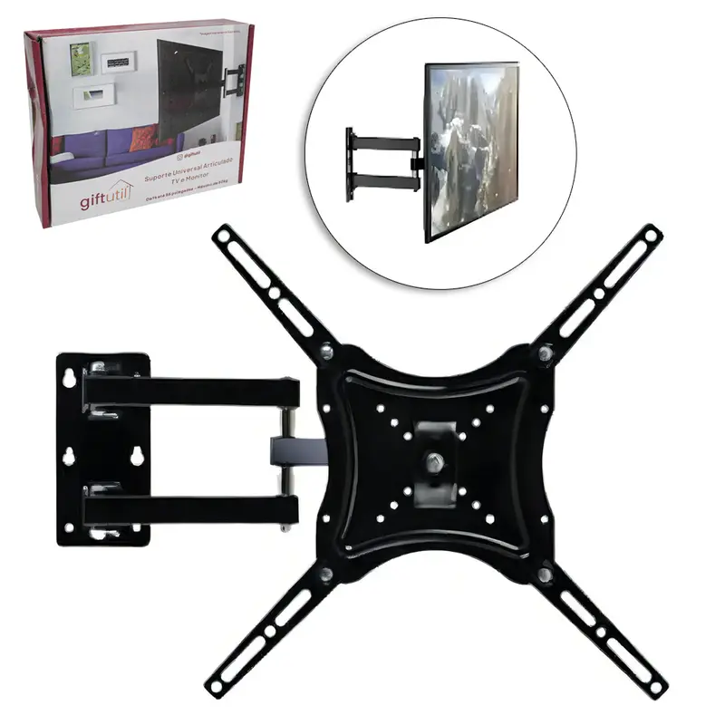 SUPORTE PARA TV DE 14'' A 55'' ARTICULAVEL E INCLINAVEL