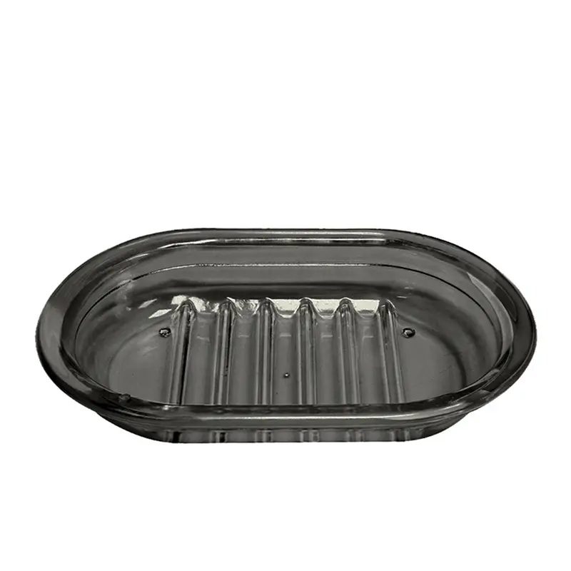 SABONETEIRA DE PIA DE ACRILICO OVAL FUME PREMIUM 14,5X9,5CM