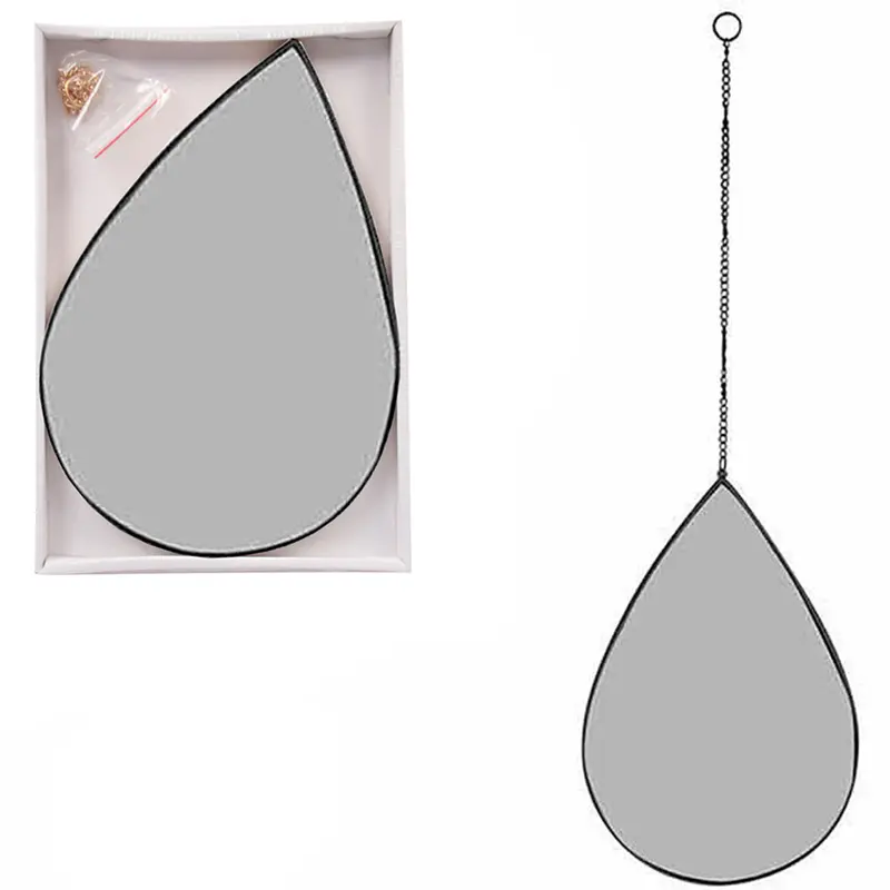 ESPELHO DE PENDURAR EMOLDURADO GOTA DECORATIVO + ALCA CORRENTE BLACK 29X19CM