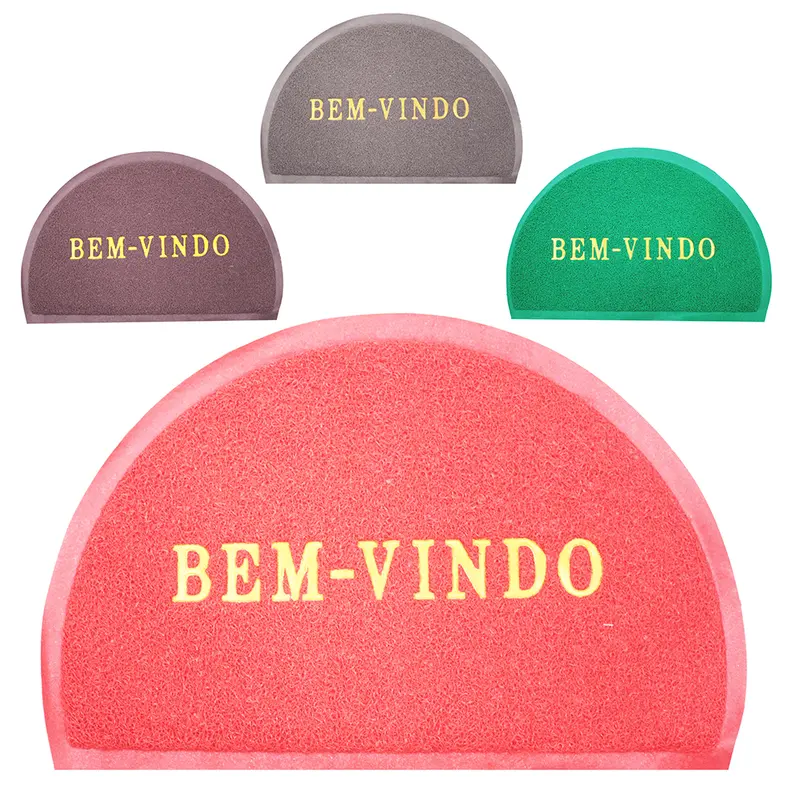 TAPETE CAPACHO DE PISO VINILICO MEIA LUA BEM VINDO 57X38CM