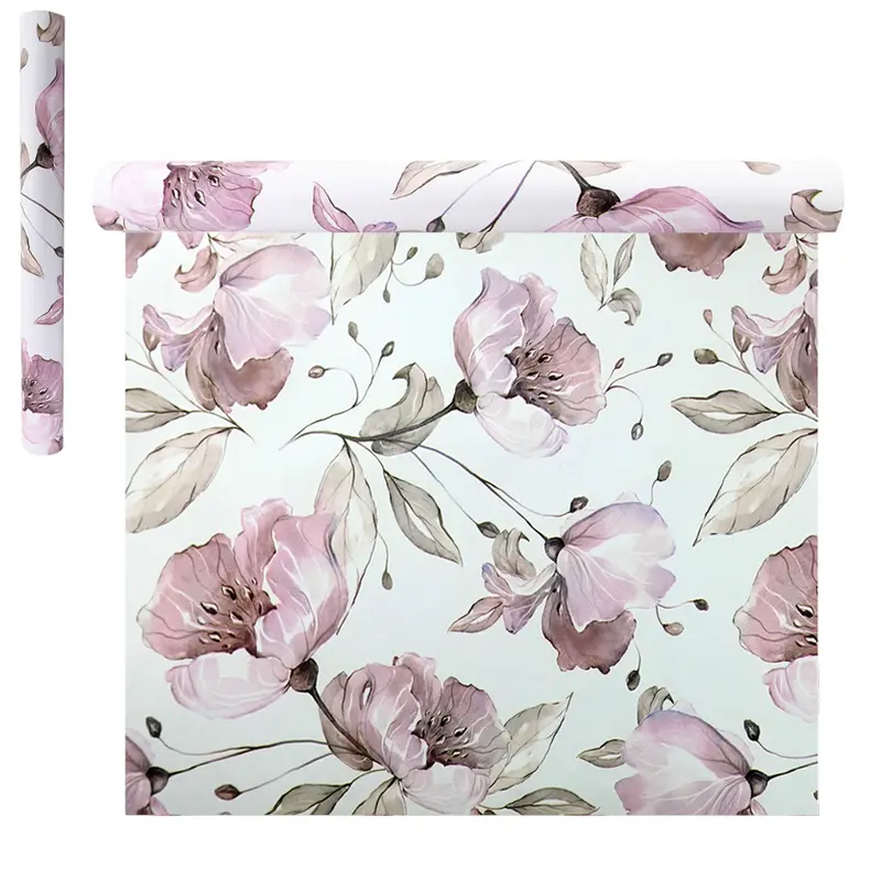 PAPEL DE PAREDE ROLO AUTOADESIVO FLORES 45CMX5M