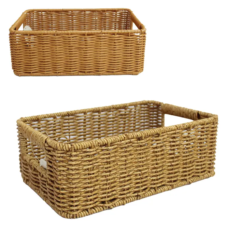 CESTO CAIXA ORGANIZADOR DE PLASTICO TIPO VIME RETANGULAR COM ALCA INOVA 33X23X12CM