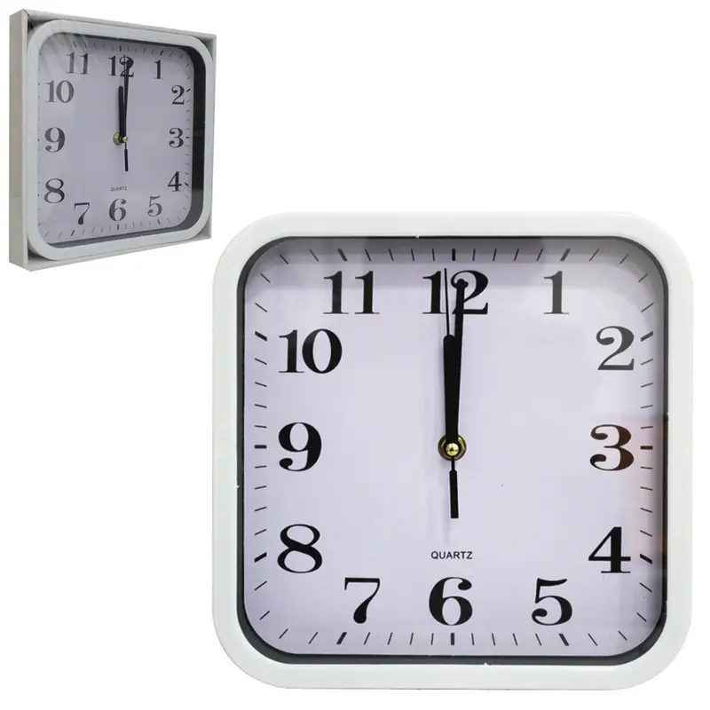 RELOGIO DE PAREDE QUADRADO BRANCO 22CM