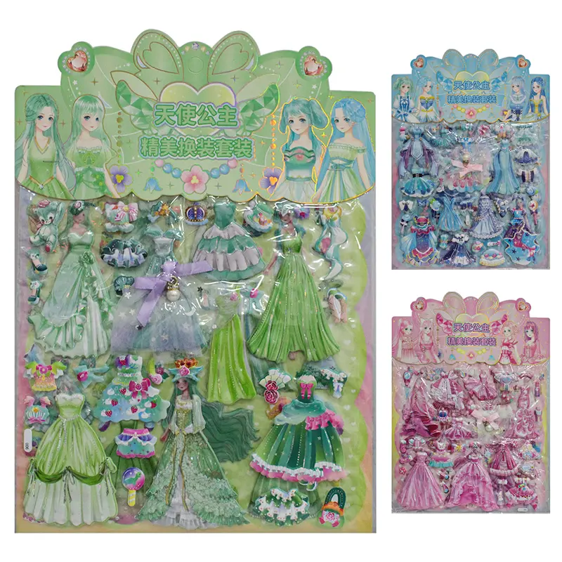 CARTELA DE ADESIVOS DUPLA PARA MONTAR MENINA 30X21CM