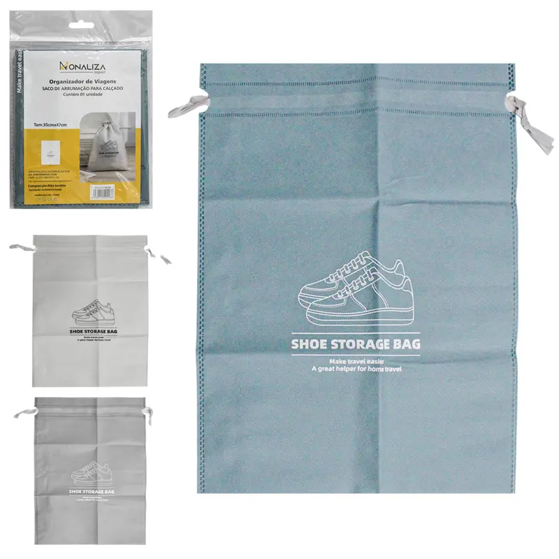 ORGANIZADOR DE VIAGENS SACO DE ARRUMACAO PARA CALCADO DE TNT 47X35CM