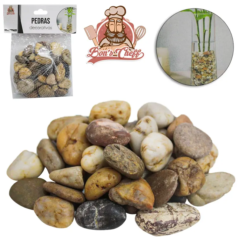 ENFEITE PEDRA DECORATIVA DE RIO GRANDE 500G