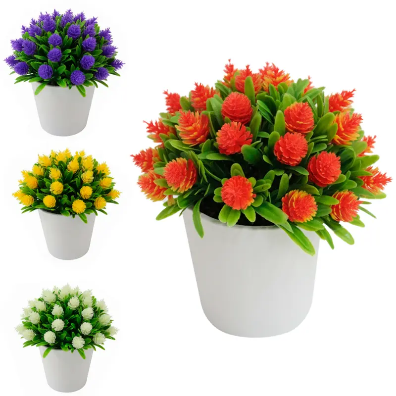 FLOR PERMANENTE COM VASO DE PLASTICO REDONDO MINI JASMIN 13X7,5X5,6CM VCF