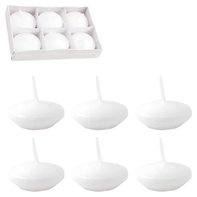 VELA DECORATIVA BRANCA COM 6 PECAS 3,5CM DE Ø