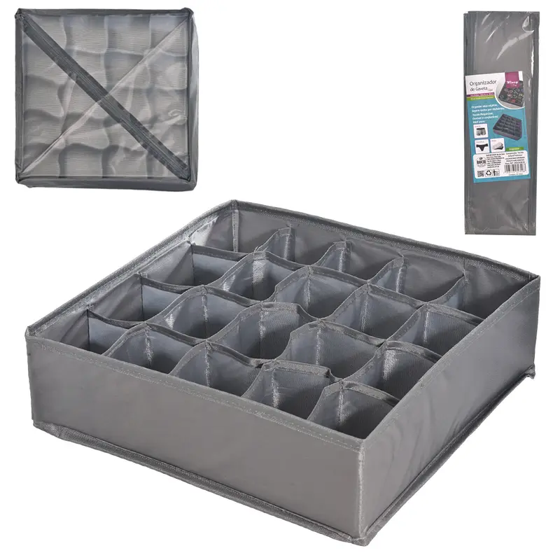 CAIXA ORGANIZADOR OXFORD (PVC/TNT) DOBRAVEL MULTIUSO COM 20 DIVISORIAS 30X30X10CM