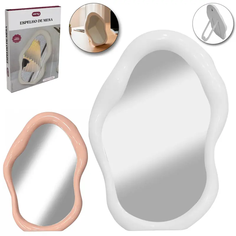 ESPELHO DE MESA / PENDURAR COM MOLDURA DE PLASTICO VERSY 25X17,5CM