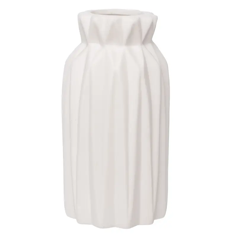VASO DECORATIVO DE PORCELANA REDONDO BRANCO 12X6CM DE Ø