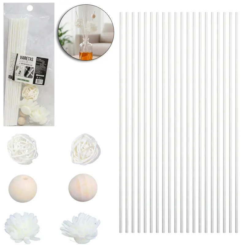VARETAS DE FIBRA FLOR PARA DIFUSOR DE AROMAS COM 20 PECAS 20CM