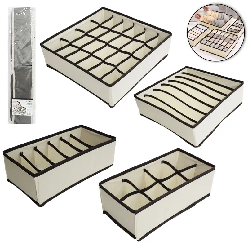 CAIXA ORGANIZADOR DE PVC / TNT DOBRAVEL MULTIUSO COM 4 PECAS CASA NOBRE
