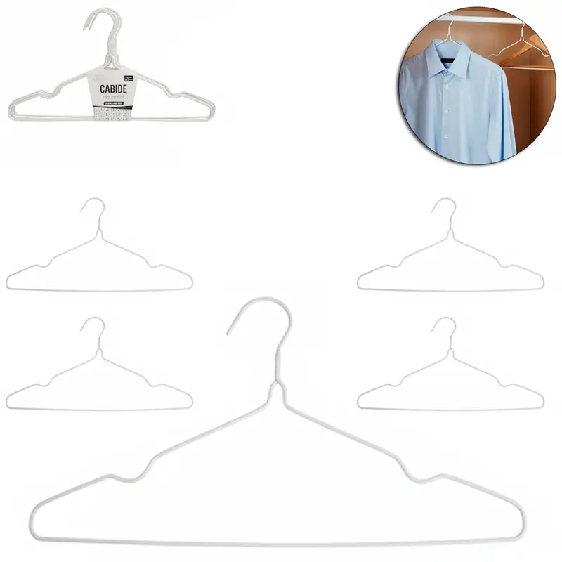 CABIDE ROUPA ARAMADO EMBORRACHADO COM CAVA COM 5 PECAS 40X20,5CM 3MM