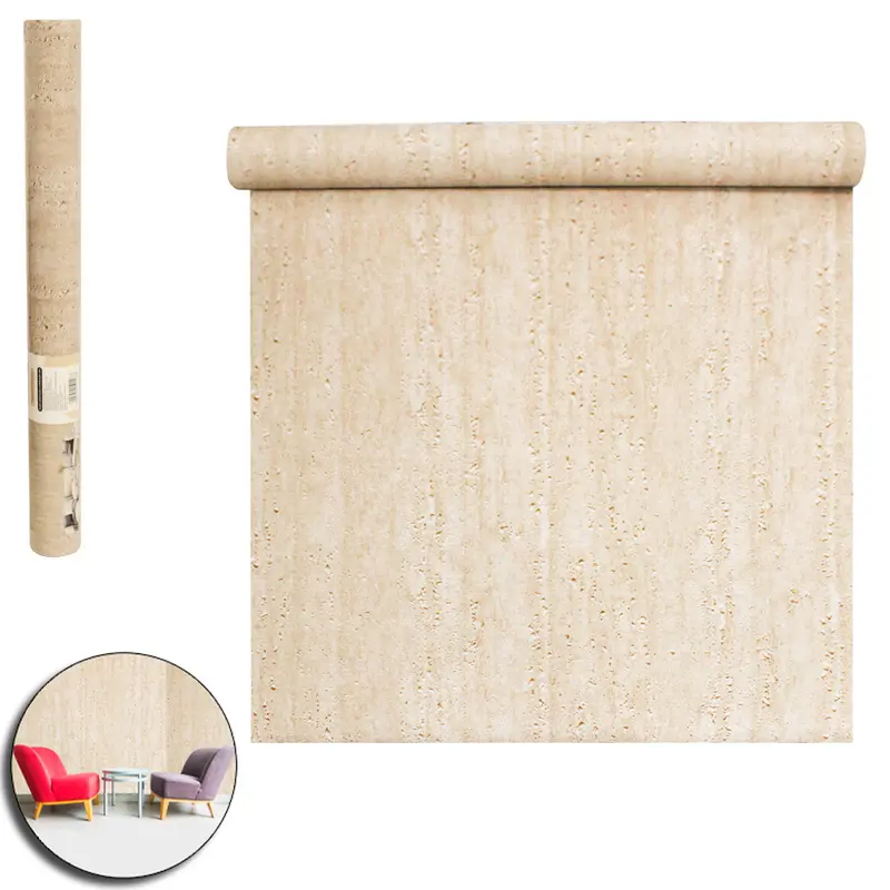 PAPEL DE PAREDE ROLO AUTOADESIVO MARMORE TRAVERTINO 45CMX5M