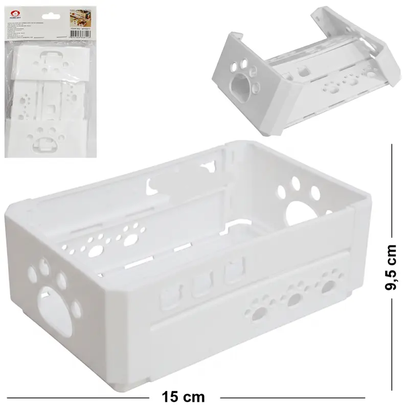 CESTO CAIXA ORGANIZADOR DE PLASTICO RETANGULAR DOBRAVEL COM ALCA 15X9,5X5,5CM