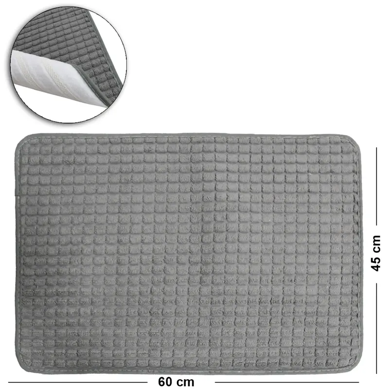 TAPETE DE PISO DE POLIESTER RETANGULAR ANTIDERRAPANTE 60X45CM