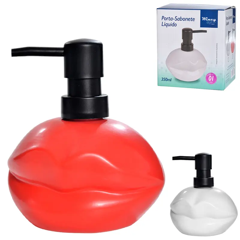 PORTA SABONETE LIQUIDO DE PORCELANA BOCA 350ML