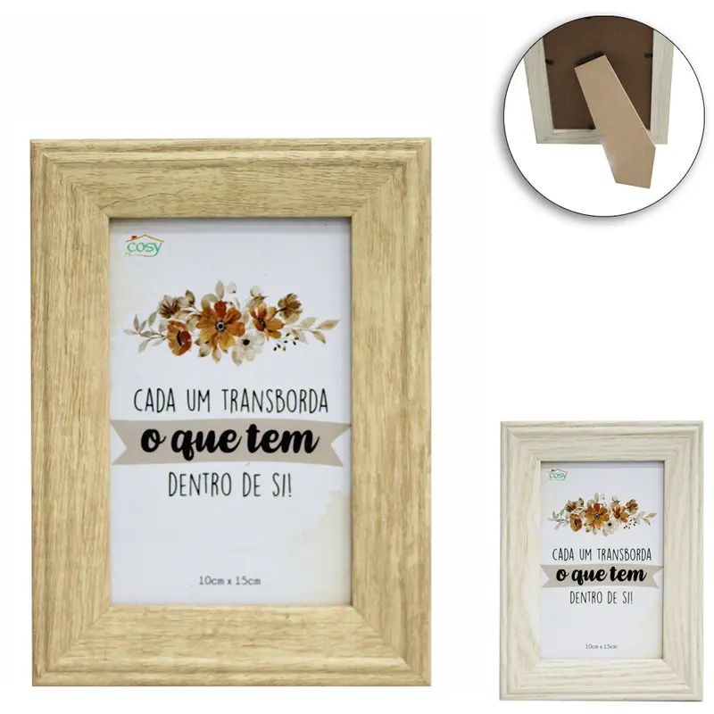 PORTA RETRATO 10X15 COM MOLDURA DE MADEIRA MDF TMD
