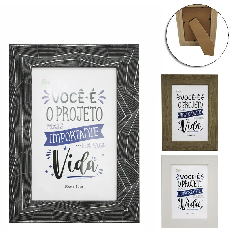 PORTA RETRATO 10X15 COM MOLDURA DE PLASTICO TMD