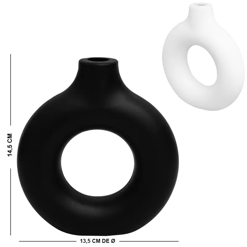 VASO DE PLASTICO REDONDO BLACK / WHITE 14,5X13,5CM DE Ø