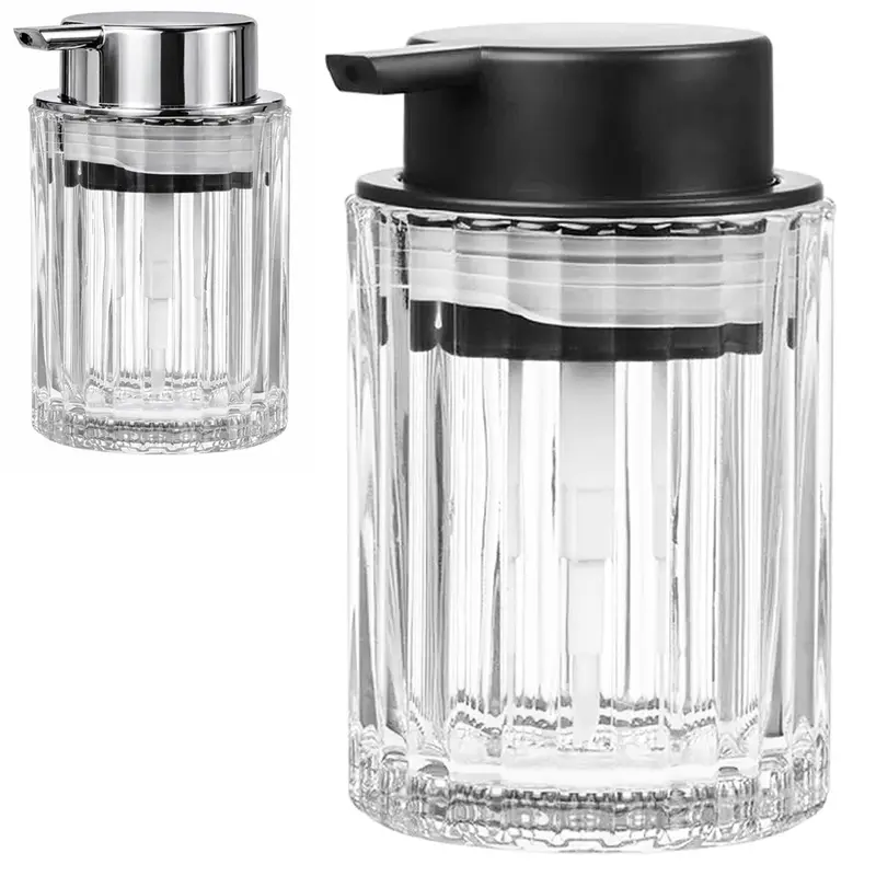 PORTA SABONETE LIQUIDO DE VIDRO REDONDO 300ML