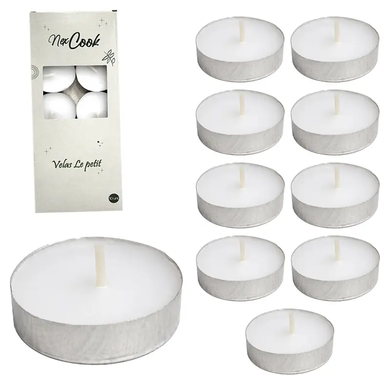 VELA DECORATIVA FLUTUANTE / RECHAUD BRANCA COM 10 PECAS 4CM DE Ø