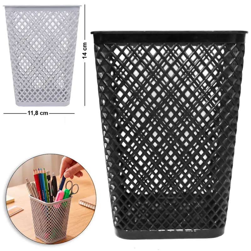 CESTO ORGANIZADOR PORTA TRECO DE PLASTICO QUADRADO VAZADO STORAGE BASKETS 14X11,8CM