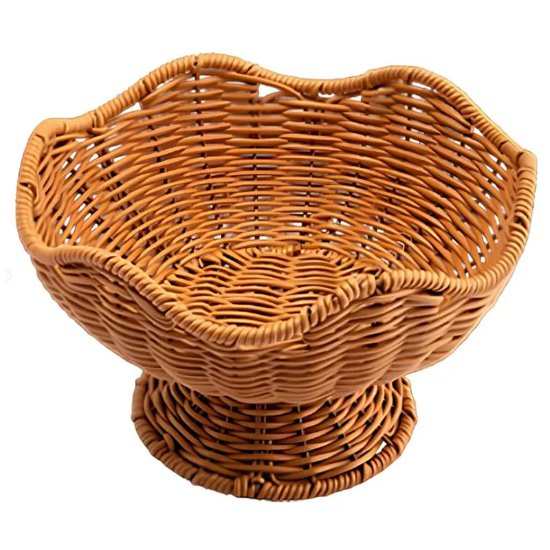 CESTA FRUTEIRA DE PLASTICO TIPO VIME REDONDA COM PE 14,5X24CM DE Ø