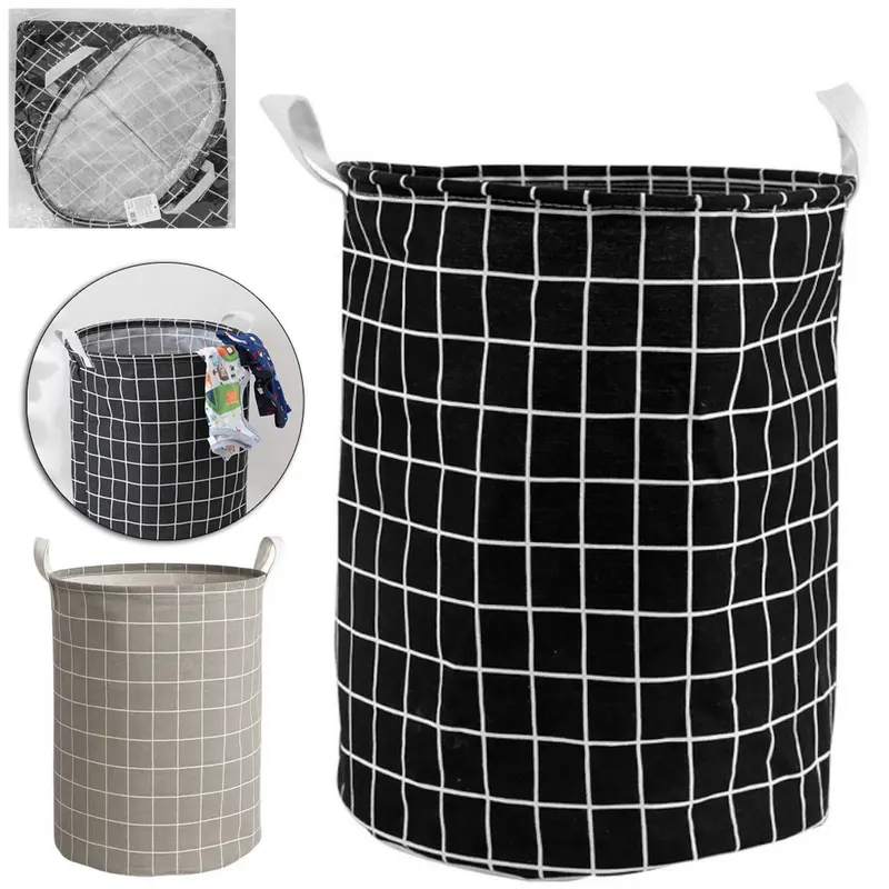 CESTO ORGANIZADOR DE POLIESTER DOBRAVEL COM ALCA 43X35CM DE Ø