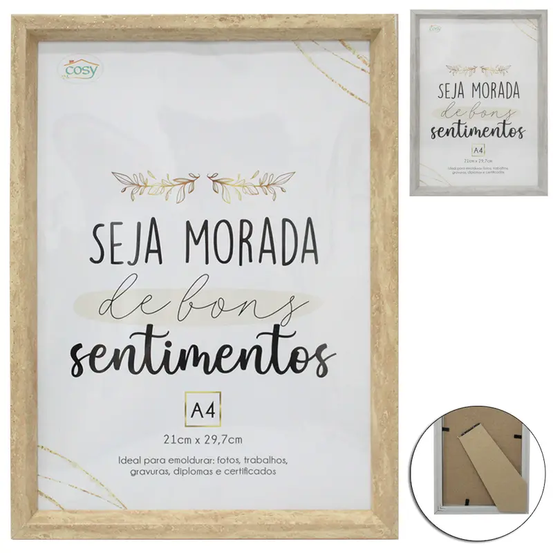 QUADRO PARA DIPLOMAS / CERTIFICADOS A4 DE PLASTICO TMD 29,7X21CM