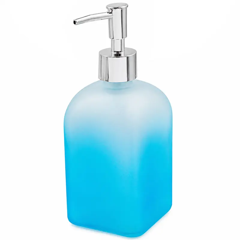 PORTA SABONETE LIQUIDO DE VIDRO QUADRADO FOSCO NEX HOME 420ML