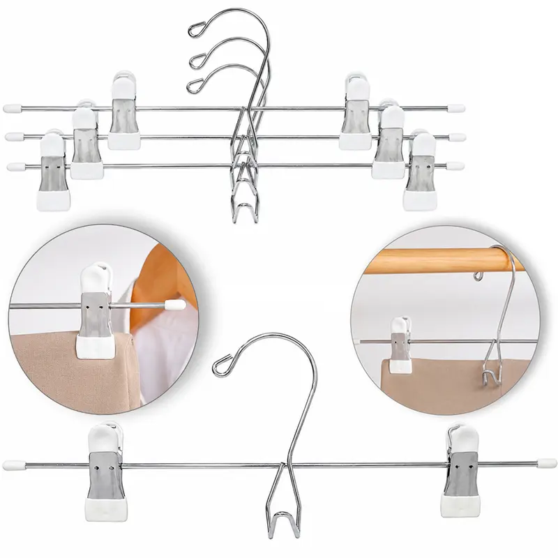 CABIDE ROUPA COM GANCHO + PRESILHA DE METAL NEX HOME COM 3 PECAS 31,5X11,5X3CM