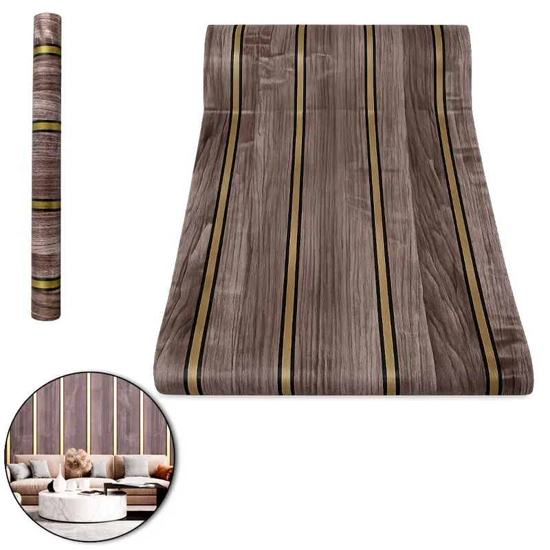 PAPEL DE PAREDE ROLO AUTOADESIVO LAMINADO MADEIRA 45CMX5M