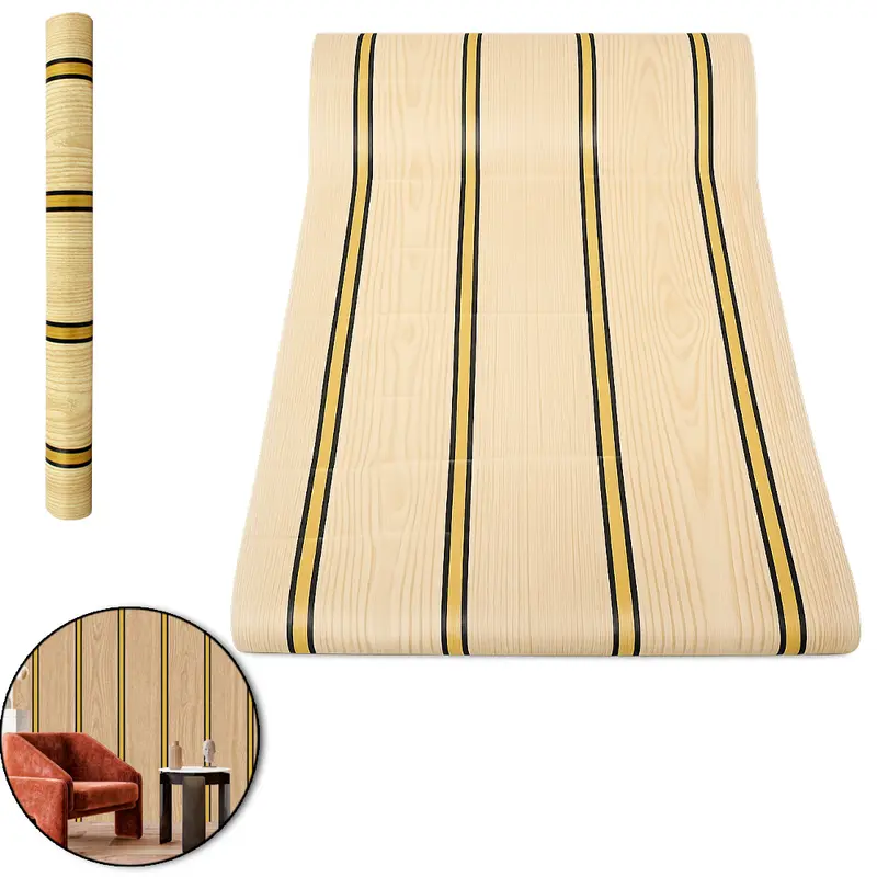 PAPEL DE PAREDE ROLO AUTOADESIVO LAMINADO MADEIRA 45CMX5M