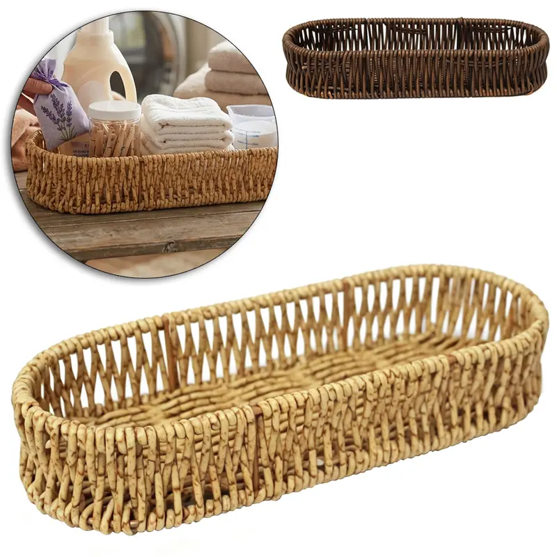 CESTO ORGANIZADOR DE PLASTICO TIPO VIME OVAL 24X9X4CM
