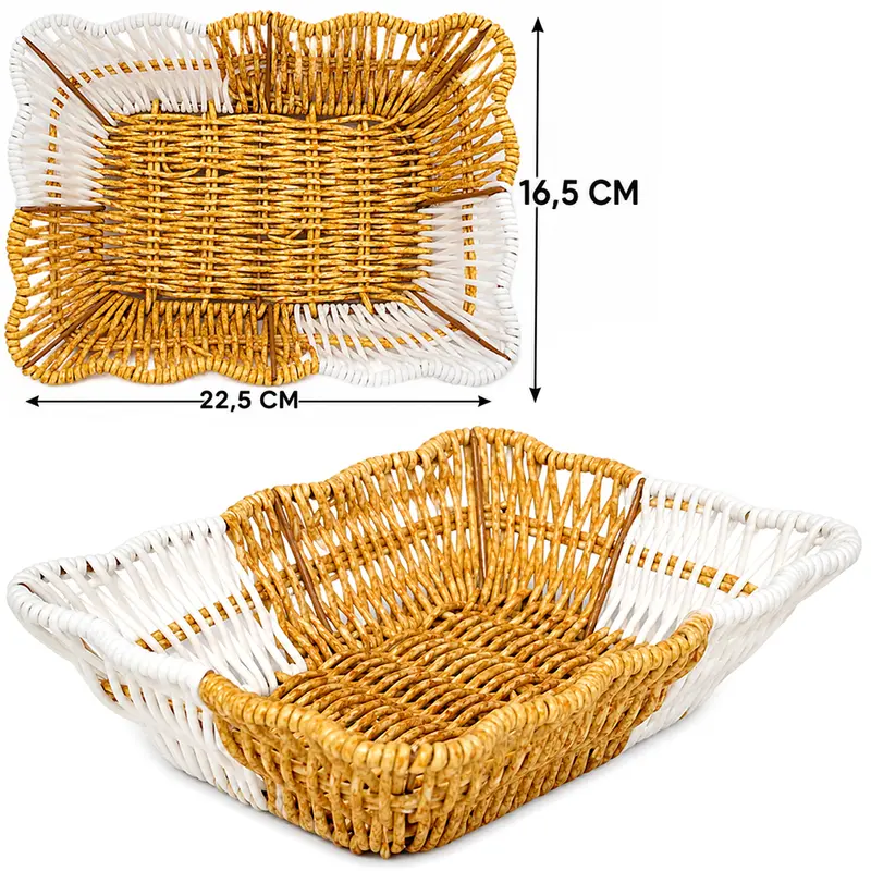 CESTA DE PLASTICO TIPO VIME RETANGULAR 22,5X16,5X6CM