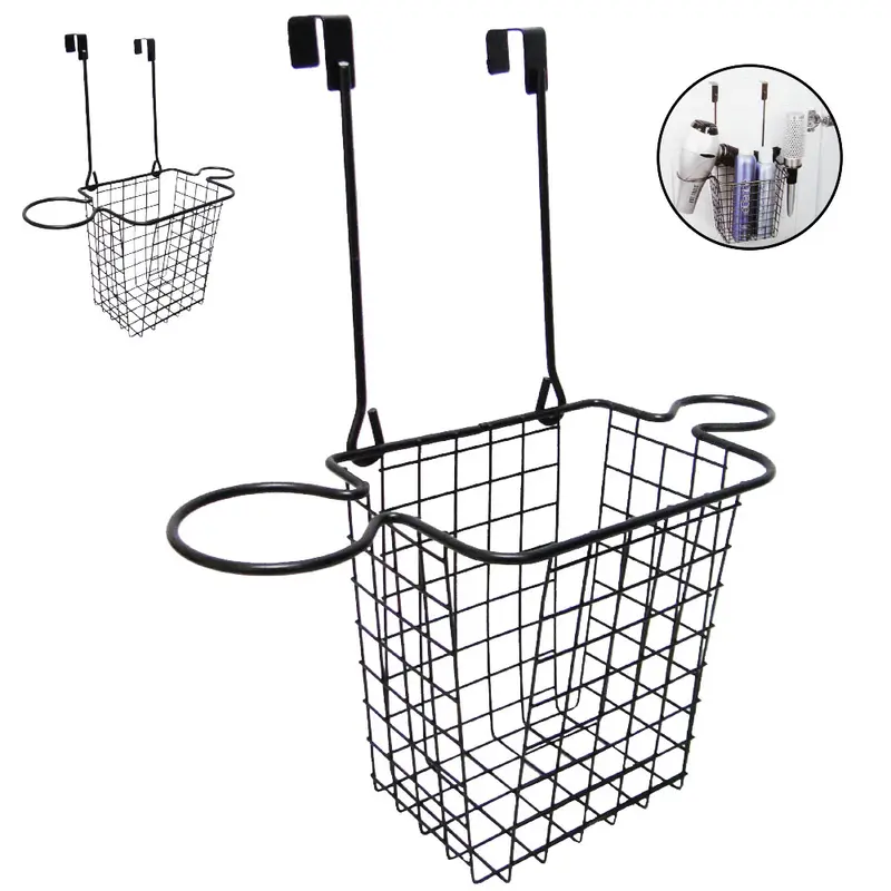 CESTO ORGANIZADOR ARAMADO PARA PORTA / ARMARIO BLACK 37X33X14CM