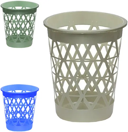 LIXEIRA CESTO DE PLASTICO REDONDO TELADO COLORS 10L 26,5X26,5CM DE Ø