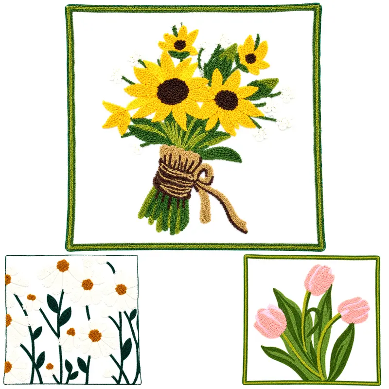 CAPA DE POLIESTER BORDADA PARA ALMOFADA MUMBAI FLOR E FOLHAGEM GAIA DECOR 45X45CM